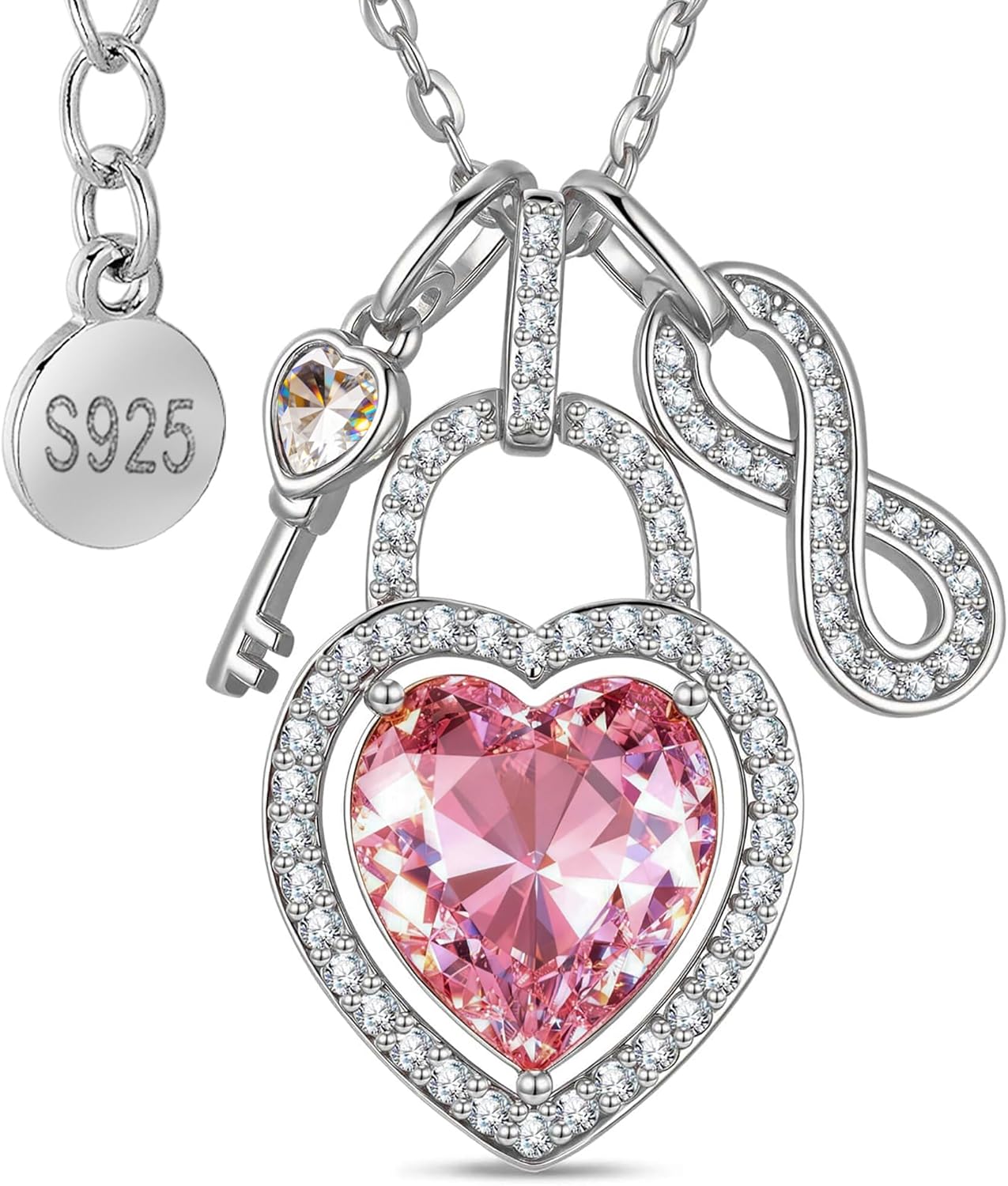 Eternal Love Necklace for Women, Created with Swarovski® Crystals 18"+2" Necklace, ...