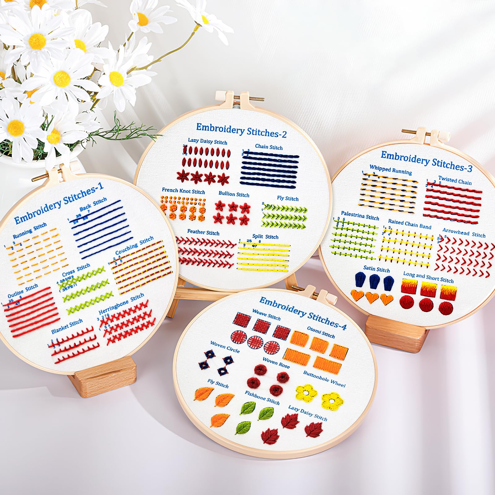 VIVIIHOO Kit De Broderie Pour Débutants - 4 Pièces - Kit De
