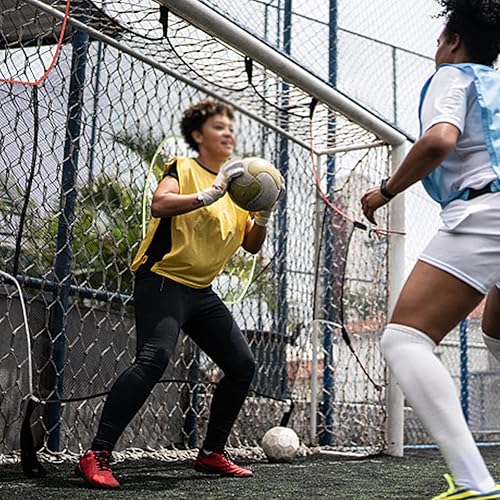 Miniatura 5 de Guantes de portero para jóvenes, guantes de entrenamiento de fútbol en relieve, antideslizantes, de látex, pulsera ajustable