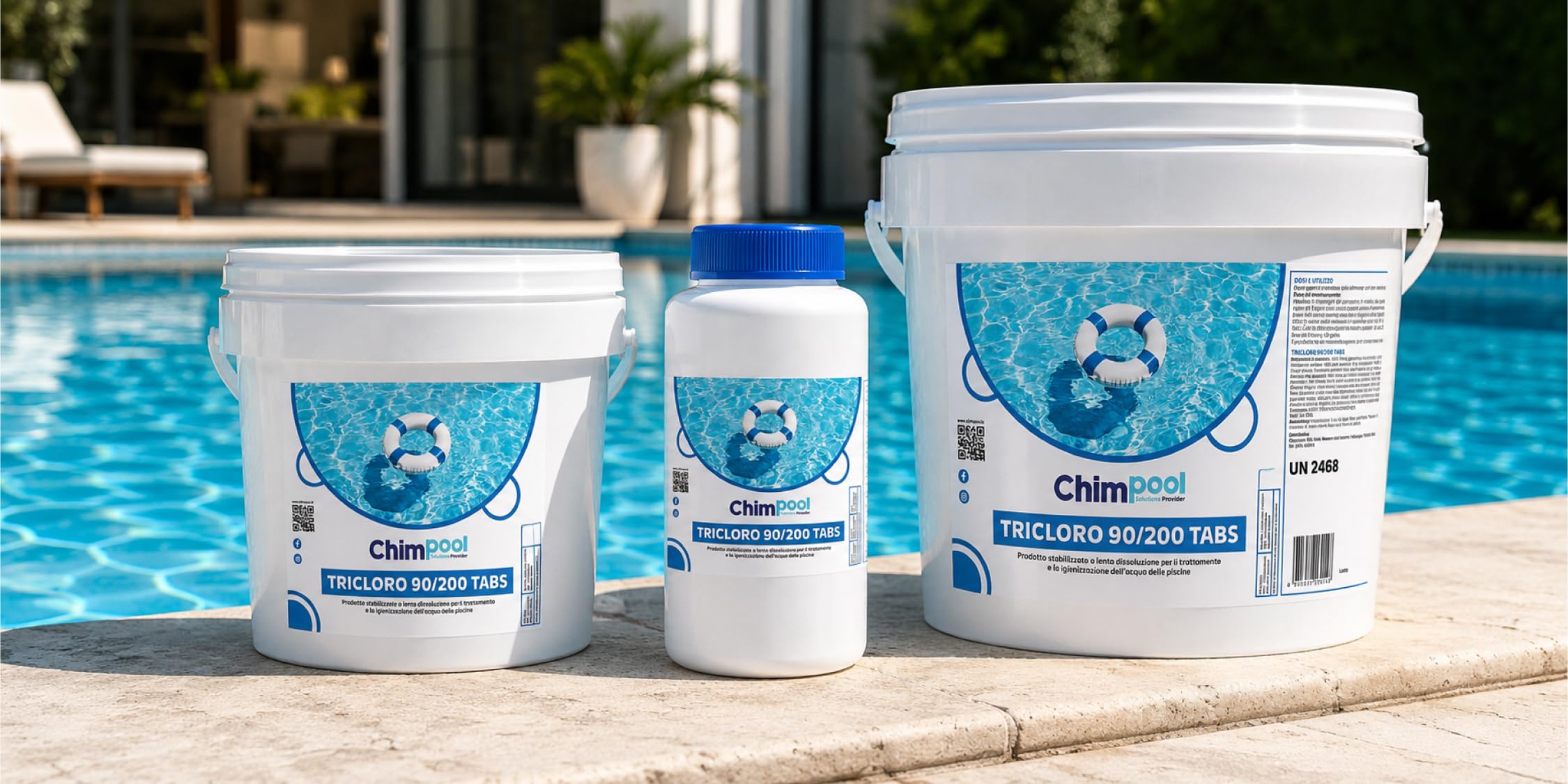 Tricloro Pastiglie 200 g Cloro Lento per Piscina, 10 kg | Rilascio graduale per una protezione costante dell'acqua