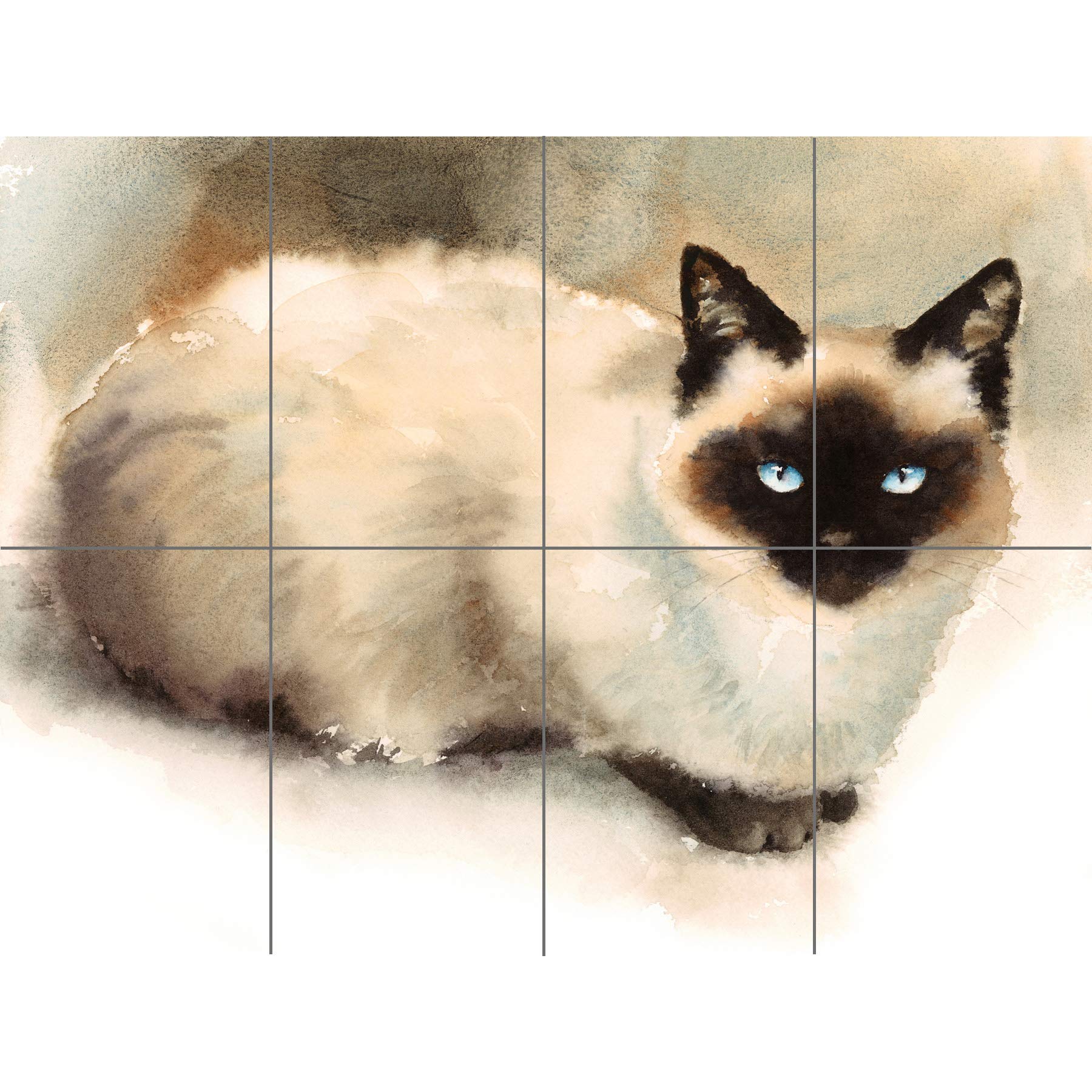 Artery8 Cat Ragdoll Watercolour XL Giant Panel Poster (8 Sections)