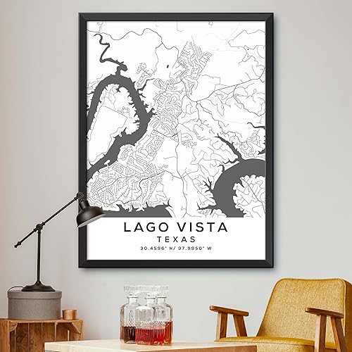 Miniatura 1 de Mapa de Lago Vista, Texas, Light 2 (24x36)