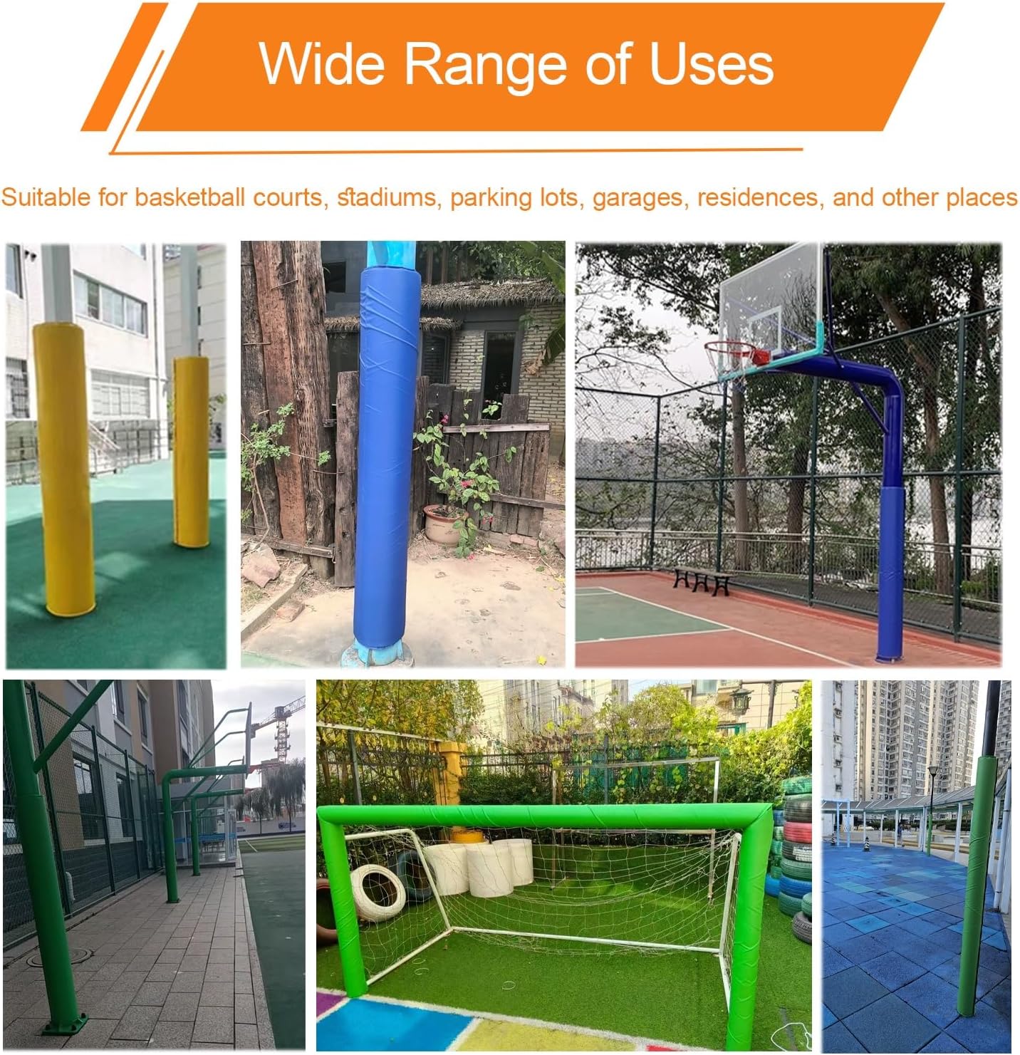 Basketball Pole Padding Wrap Around, Carport Pole Padding, Outoor Post Safety Pad for Court/Carport/Charging Station, Weatherproof(Green,14cm/5.5in)