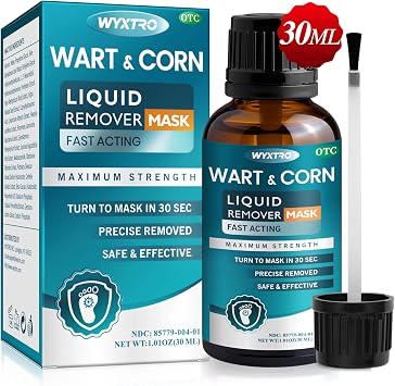 Wart Remover Freeze Off, Wart Corn Removers for Toes, 17% Salicylic Acid Fast-Acting Wart Removal Liquid with Soothing Botanicals for Plantar Wart, Common Wart, Flat Wart, Corn, Callus - 30ML