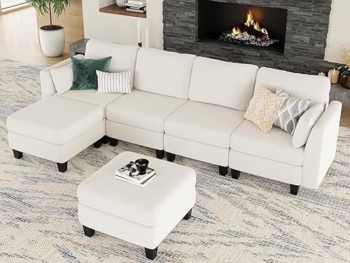 Miniatura 8 de Sofá modular seccional, sofá convertible en forma de U con espuma viscoelástica de alta densidad, moderno sofá modular en forma de U, sofá modular