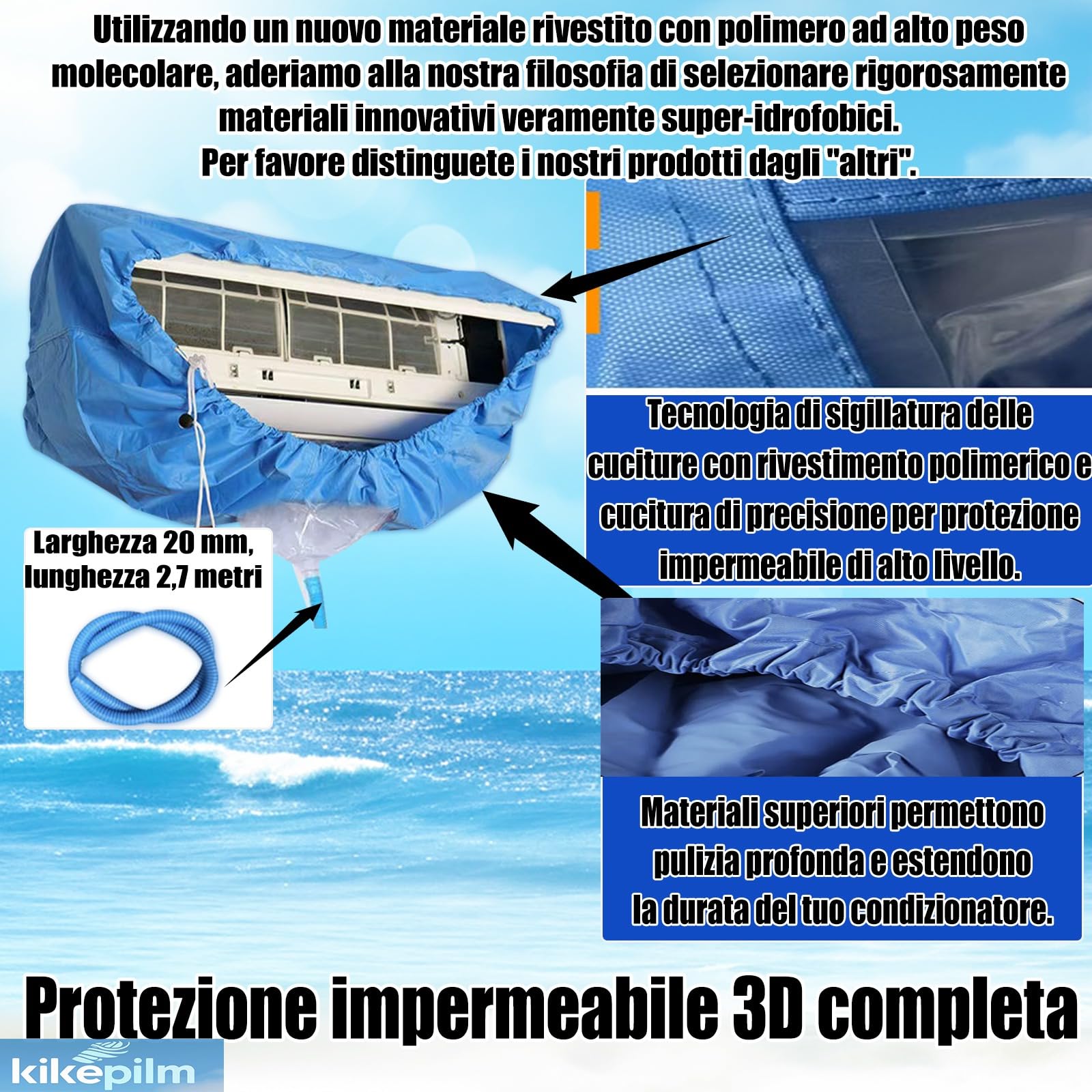 Kit di pulizia profonda per la pulizia dei condizionatori,Sacchetto per la pulizia del condizionatore d'aria con tubo flessibile dell'acqua(13 pezzi, piccoli, rosso）