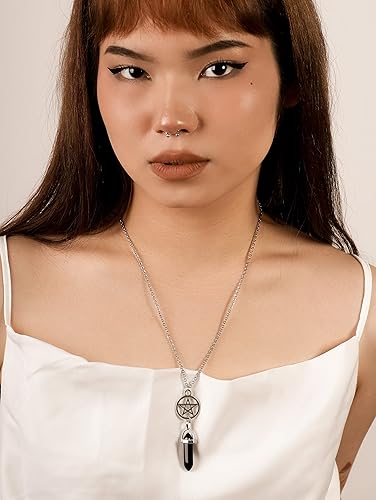 Miniatura 3 de Sacina Gargantilla gótica de pentagrama, colgante de pentagrama de aleación de zinc, gargantilla gótica, collar gótico, collar gótico, regalo de