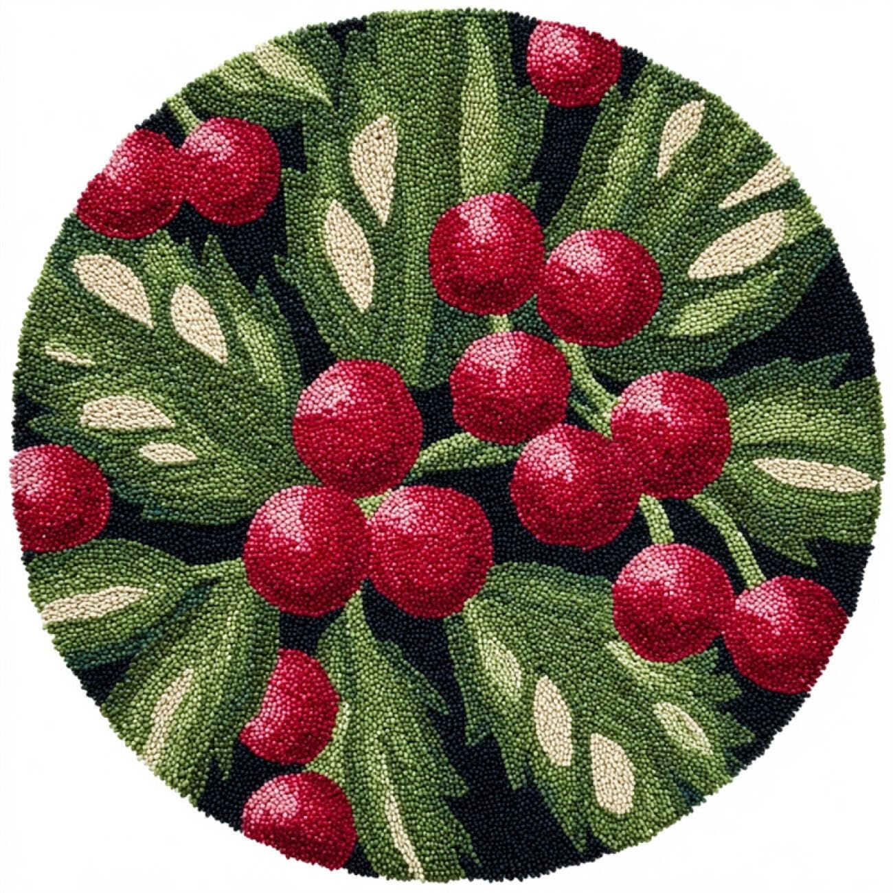 Kitquiver Rug Latch Hook Craft Kits Cartoon Berry 50x50cm