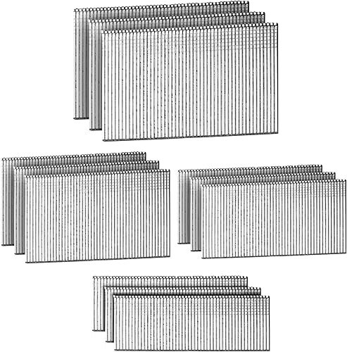 Clavos de acabado recto, calibre 16, paquete de 2000 (1-12", 1-34", 2", 2-12", 500 por tamaño), galvanizado, paquete de proyectos de varios tamaños,