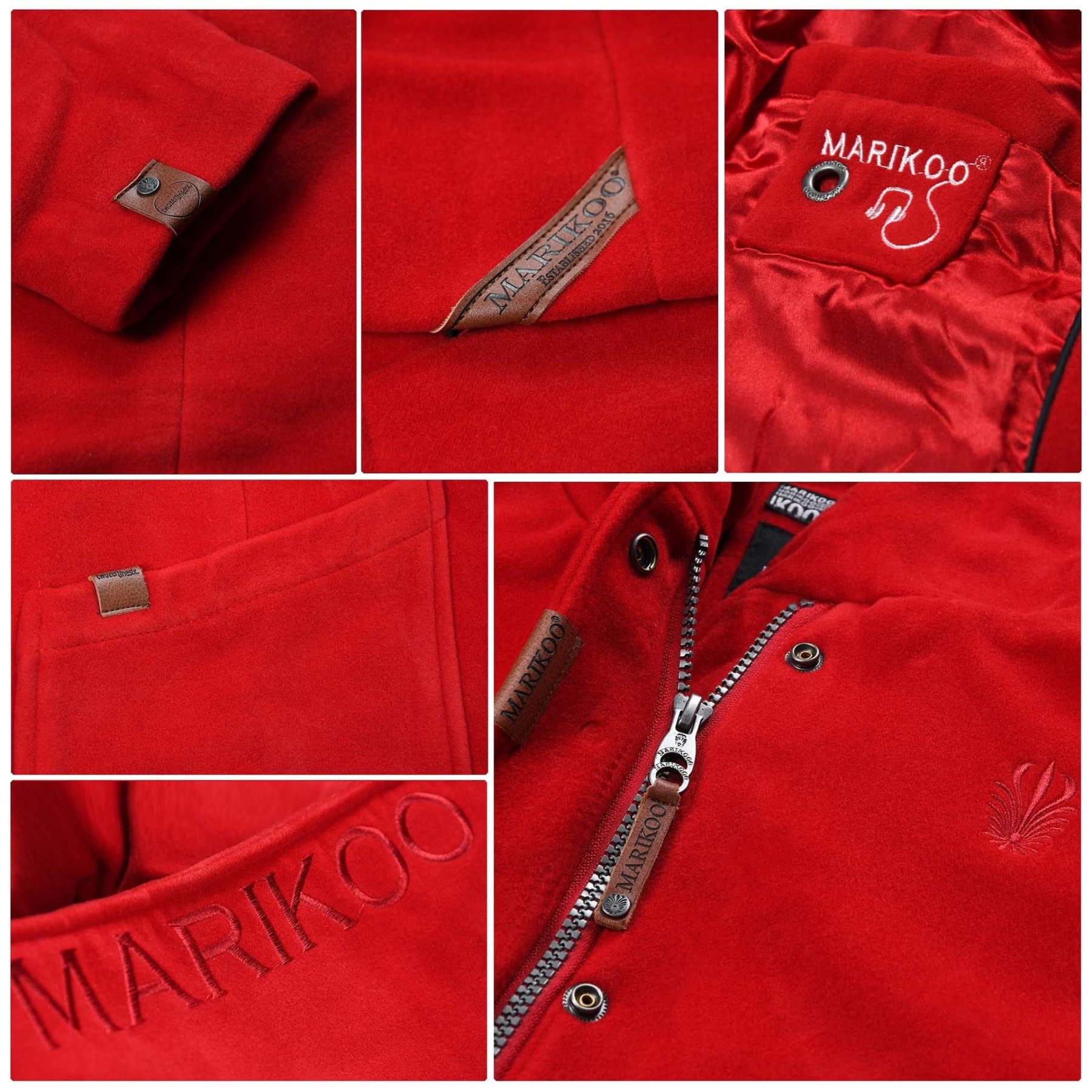 MARIKOO damski płaszcz zimowy długa parka B819