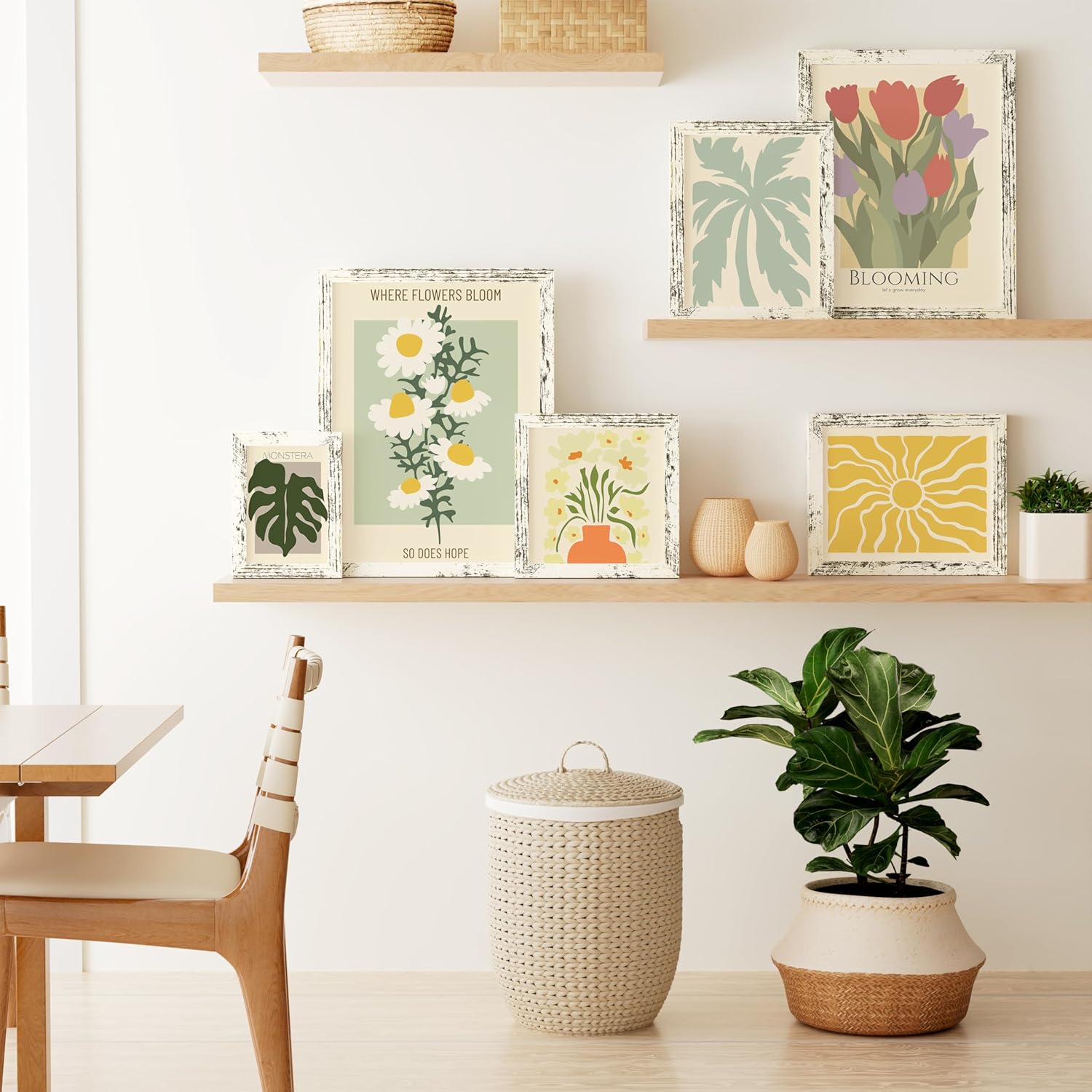 Vittanly 8x10 Picture Frame, Solid Wood Frame with Plexiglass, Includes 5x7 Mat, Wall Hanging or Tabletop for Home Decor, Distressed White, 1 Pack - Image 5