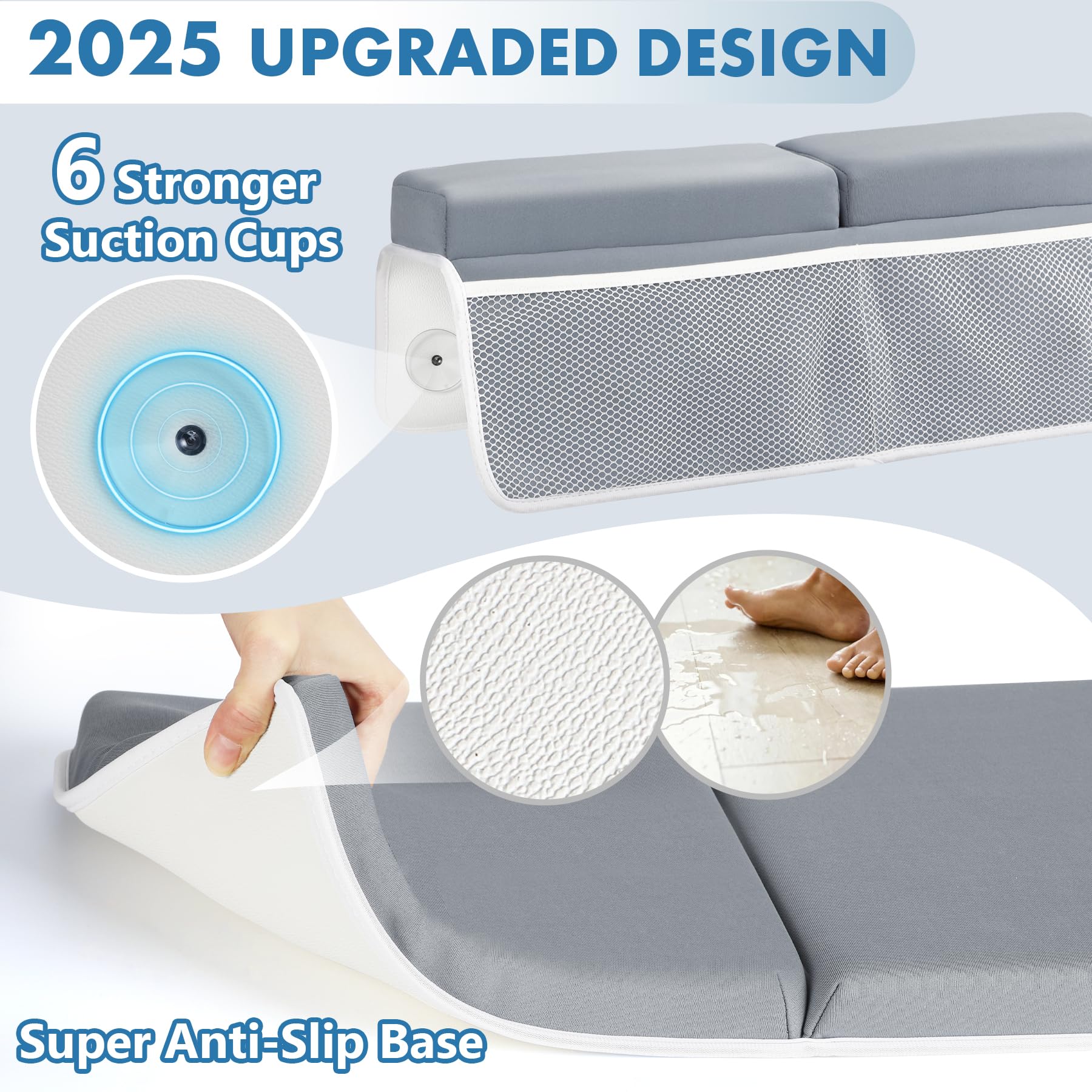 beiens Set di ginocchiere e poggiagomiti da bagno, comodi e spessi 3,8 cm, ad asciugatura rapida, per il bagnetto del bambino, antiscivolo, per ginocchia e braccia, tappetino per vasca da bagno con