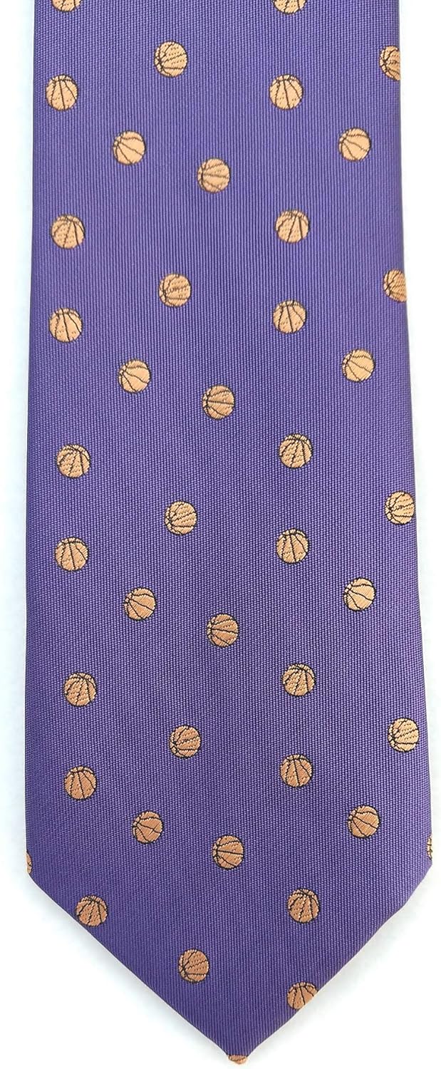 Men's Basketball Tie - Extra long Necktie - Basketball Tie - Purple Necktie - Sports Necktie - Lakers Necktie - Mens Basketball Gift