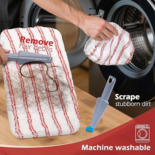 Miniatura 6 de Masthome Extra Large Microfiber Mop for Floor Cleaning, 16“ Flat Mop with 5 Pad for Wet & Dry Use, Dust Mop for Hardwood Laminate Tile Ceramic, 1