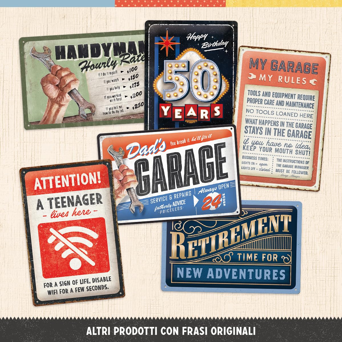 My Garage My Rules Targa In Metallo Vintage 20x30 Cm - Decorazione Da Parete Per Garage E Pub - 3