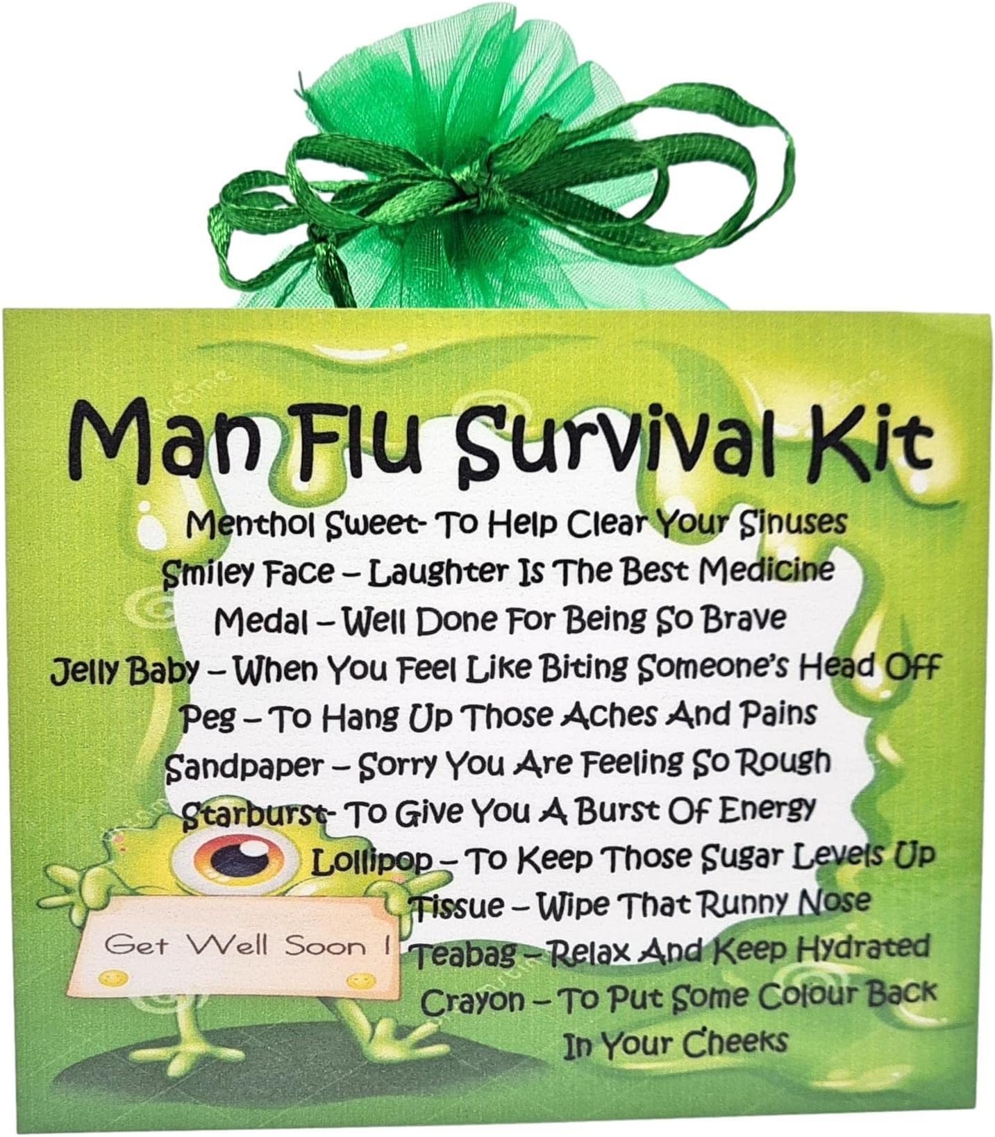 Man Flu Survival Kit ~ Fun Novelty Gift & Greetings Card Alternative | Birthday Present | Cheer Up Gift | Personalised Keepsake