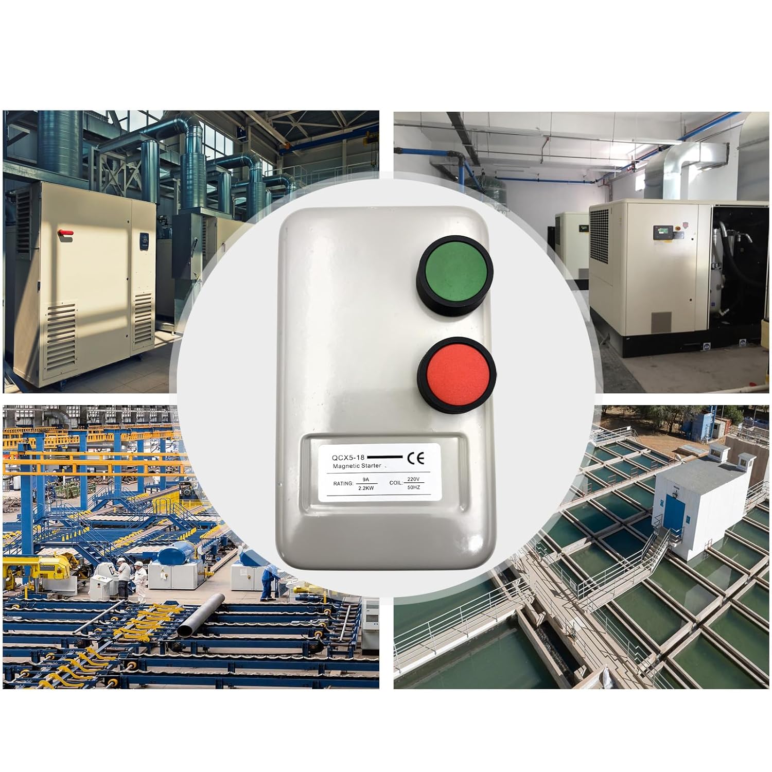 Magnetic Electric Motor Starter Fit for Air Compressor Magnetic Electric Motor Switch Replacement for 220/240V 2.2KW 6.8-11AMP 3HP Single Phase Magnetic Switch Motor