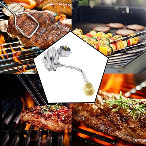 Miniatura 5 de MENSI Regulador de propano universal de eliminación de 1 libra con accesorios hembra giratorios de 38 pulgadas, convierte el regulador de tanque de