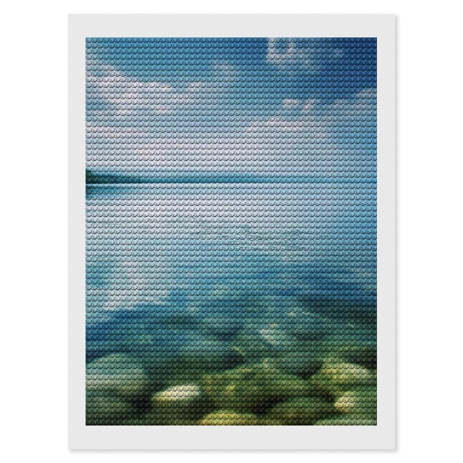 Lake Water Diamond Art Kits for Adults, DIY 5D Diamonds Painting Kits for Beginner, Round Full Drill Diamond Dots Painting, Diamonds Pictures Gem Art and Crafts Wall Decor 12"x16"