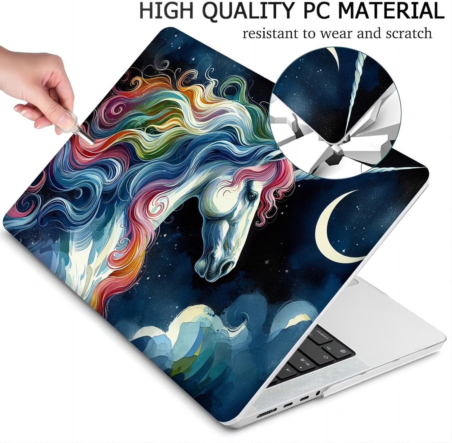 Compatible with MacBook Neo 13-inch, Hard Shell Case with Keyboard Cover and Screen Protector (A3404 A18 Pro chip, 2026 Release) - Unicorn MC22962