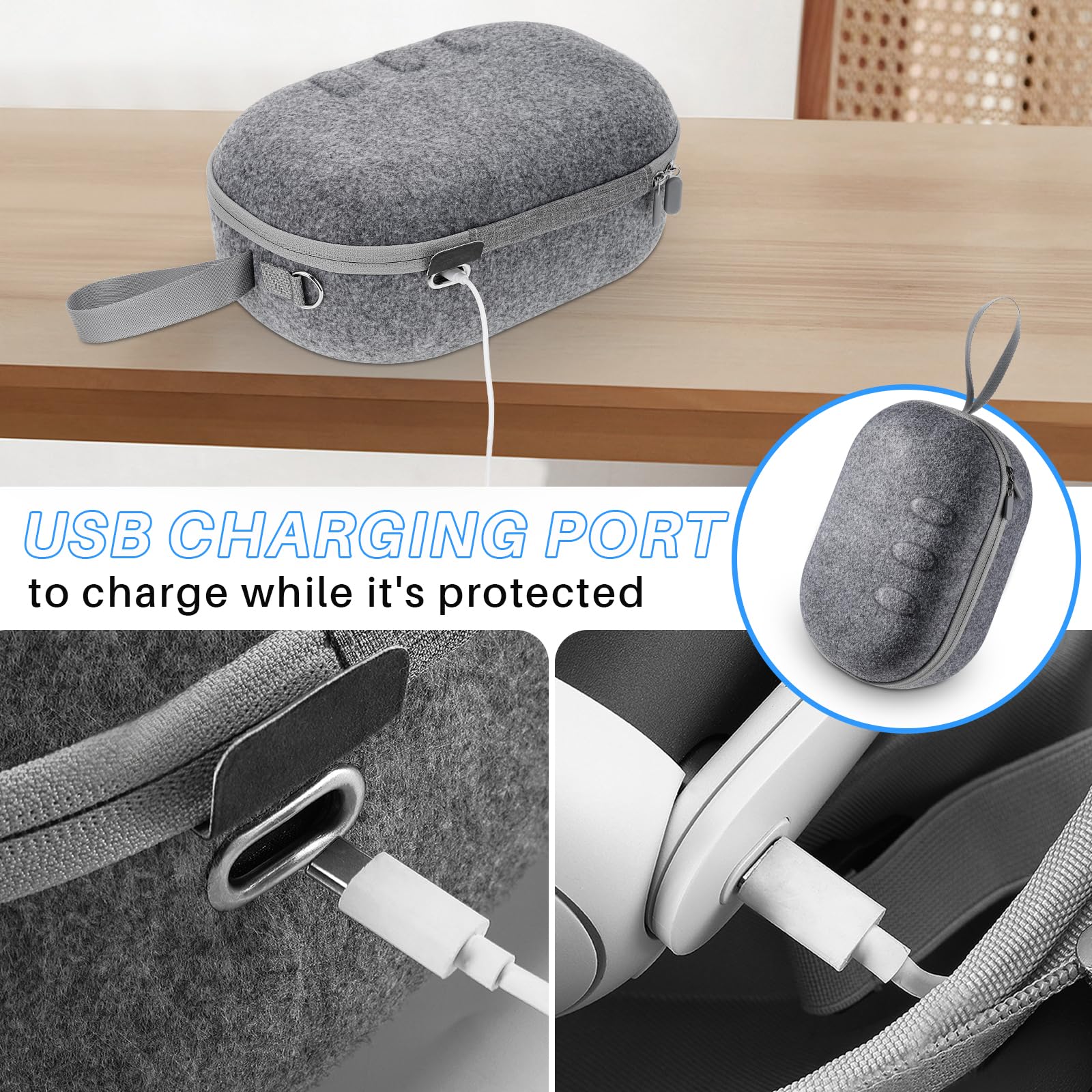 Étui de Transport pour Oculus/Meta Quest 3 avec Sangle Elite, VR Housse de Protection pour Casque Meta Quest 3 Accessoires Quest 3 Housse Quest 3 VR Housse de Voyage pour Oculus/Meta Quest 3
