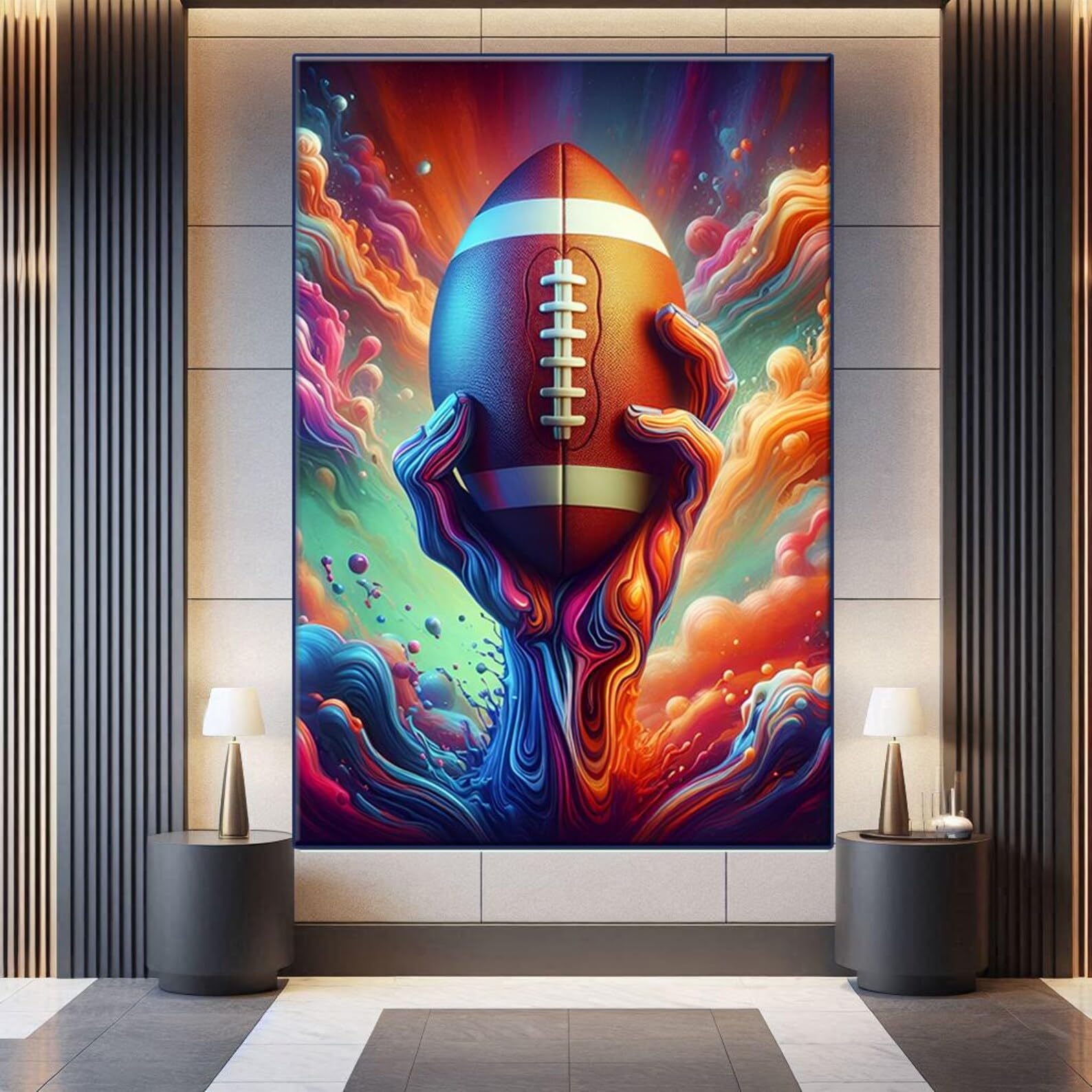YUSUZHU Lienzo motivacional de fútbol, arte mural, decoración de sala de juegos, pósteres e impresiones de imágenes deportivas, entrenador de fútbol (40 x 60 cm/marco interior)