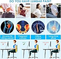 Vista 2 de Niceeday Almohada de Apoyo Lumbar para Silla de Oficina, Almohada de Apoyo para la Espalda del Automóvil, Cojín de Espuma Viscoelástica para Silla