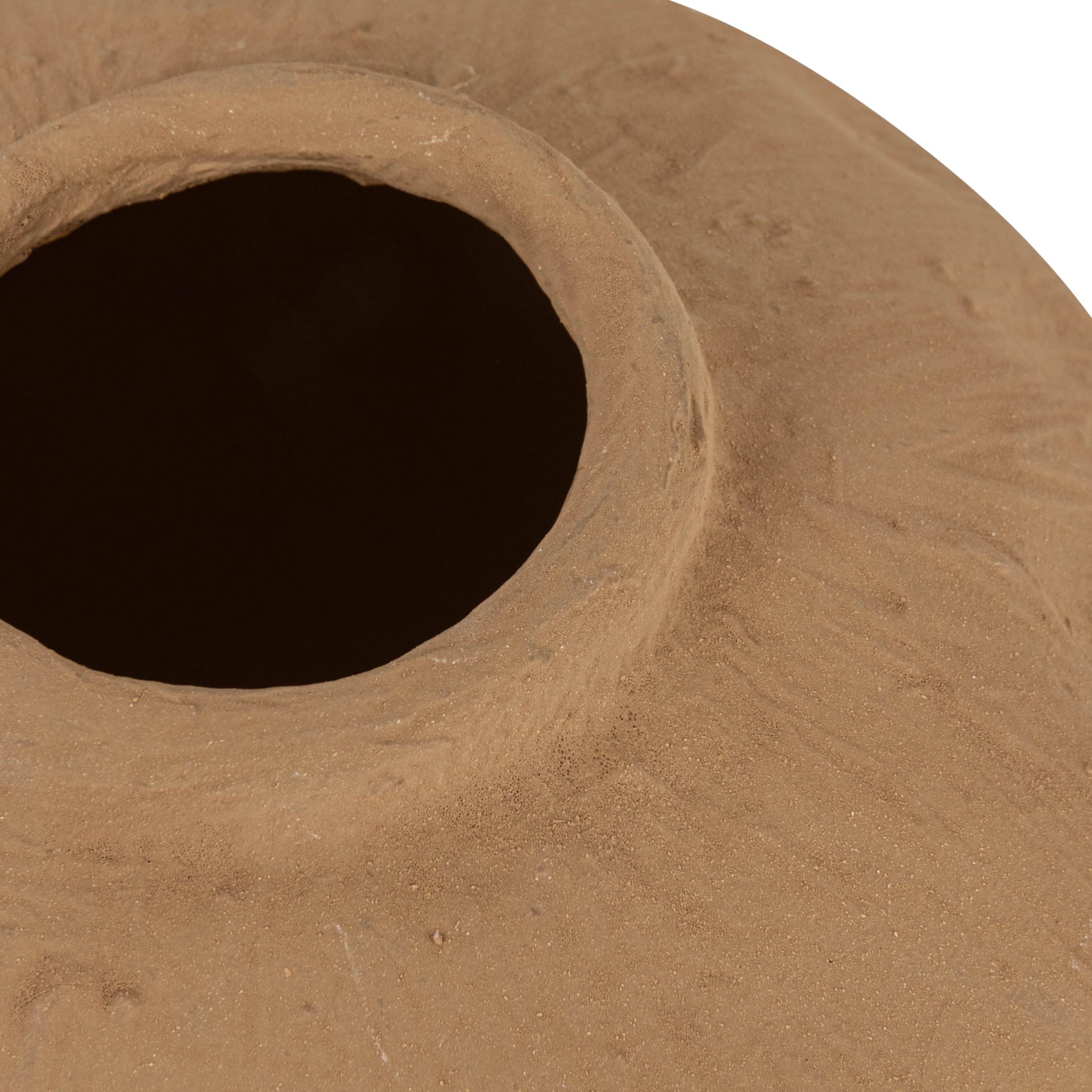 Creative Co-Op Pinched Organic Shape Terracotta Vase, Textured Taupe