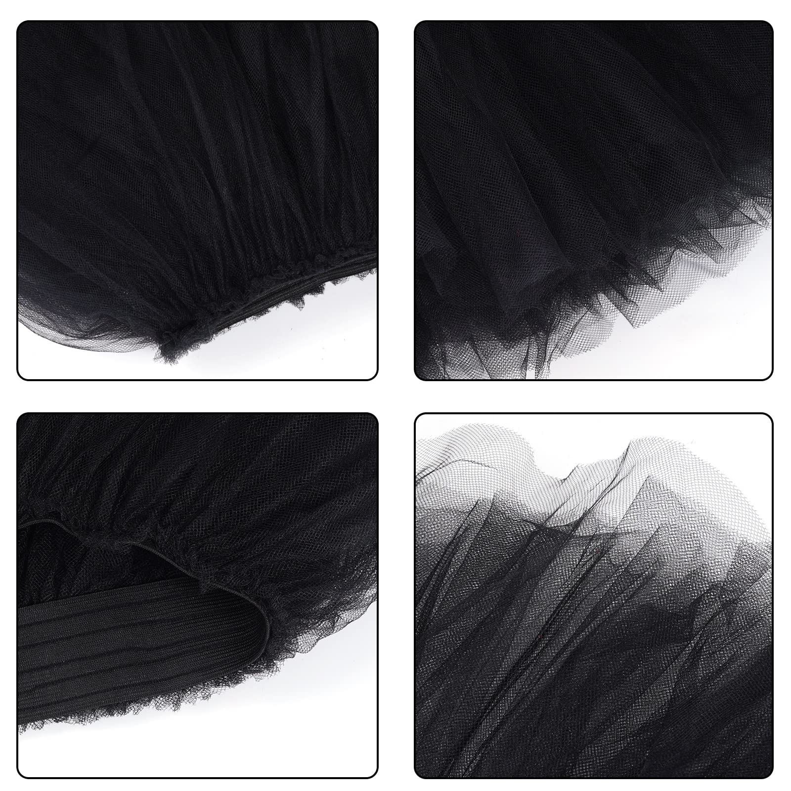 hoyuwak 2er-Pack Tutu-Tüllrock für Damen, 5-lagig, dehnbar, flauschig, für Erwachsene, Tanzrock für 80er-Jahre-Ballerina-Party, Kostüm