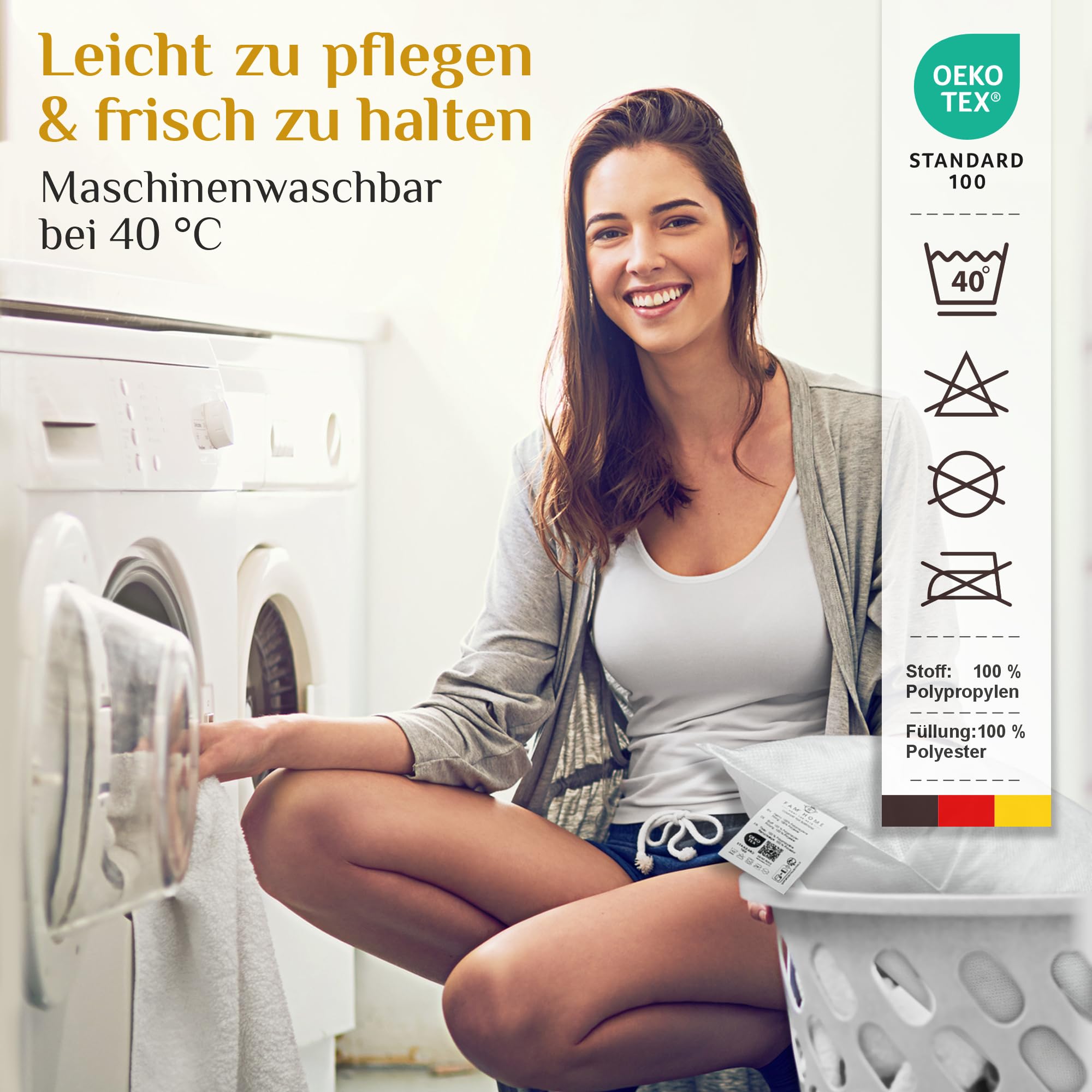 FAM Home Kissenfüllung 80x80 cm 4er Set Sofakissen Dekokissen 1000g | Ideal als Innenkissen & Füllkissen für Zierkissen: Mittelfest, hypoallergen und maschinenwaschbar. Perfekte Form für Bezüge.