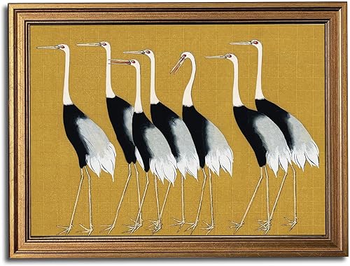 Miniatura 42 de Arte de pared con marco dorado, lienzo vintage de río, arte de pared, paisaje natural, río antiguo, impresiones artísticas para sala de estar,