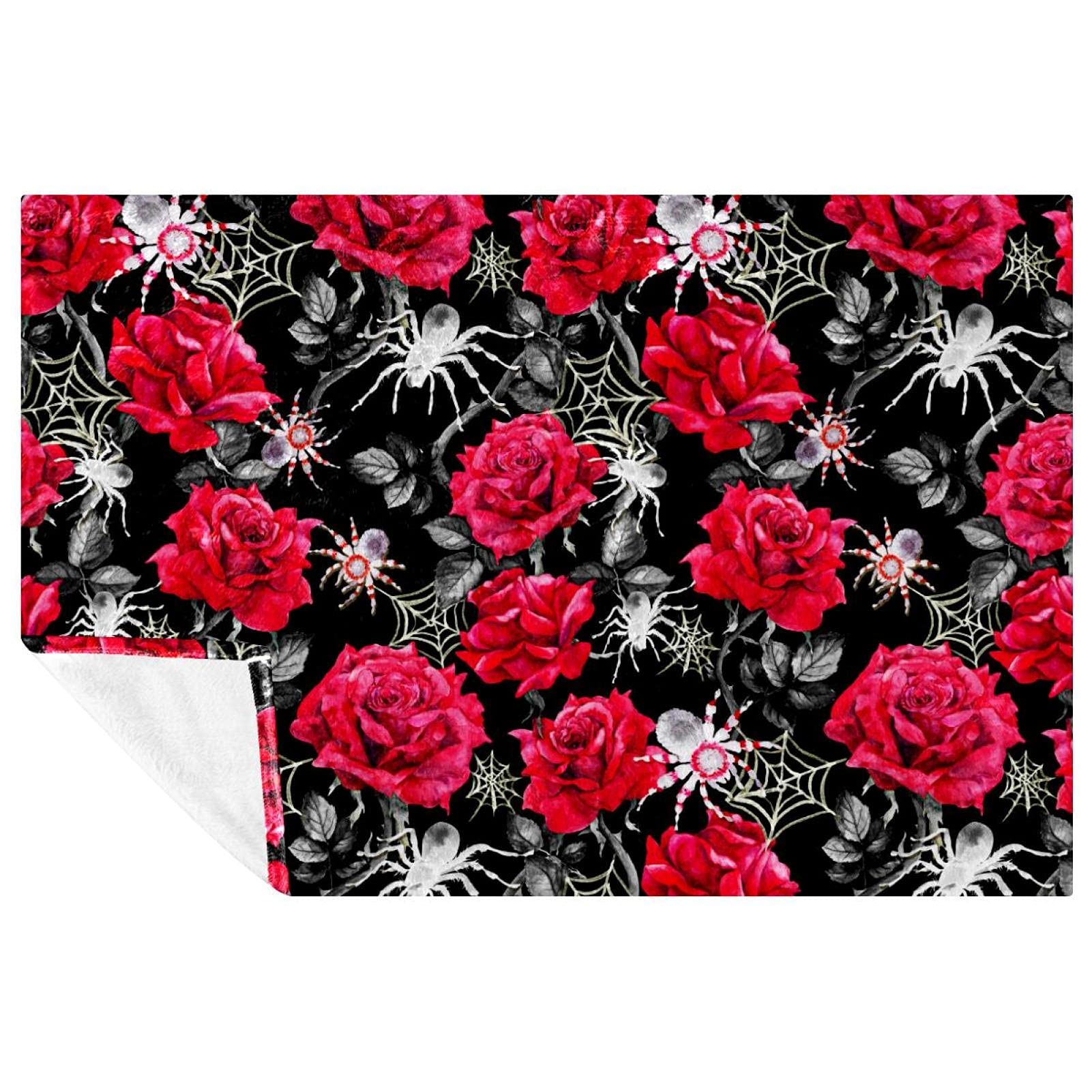 Couverture chaude Halloween pour camping, pique-nique et plage motif araignée