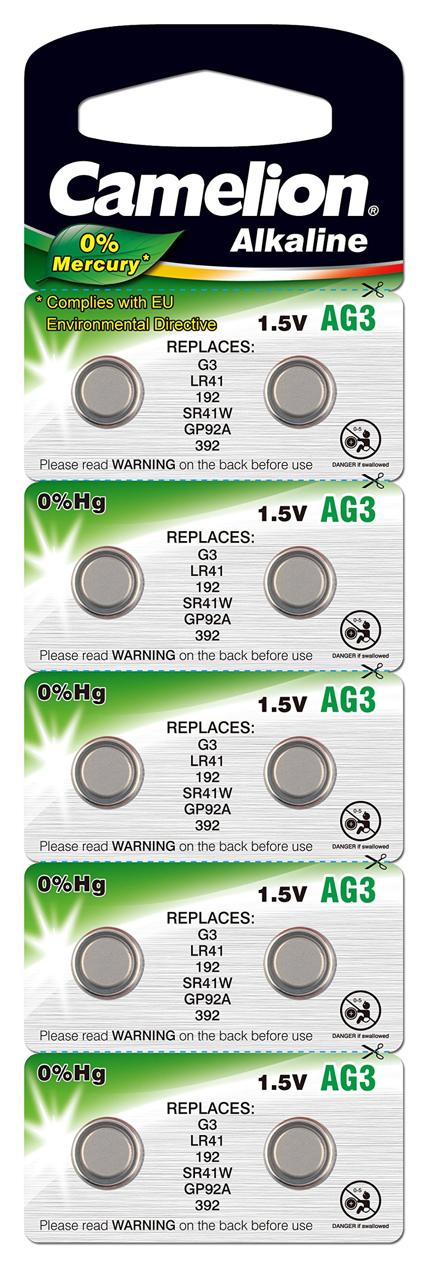 Camelion Uhrenbatterien AG4 – 10 Stück, 1,5V, 6,8x2,6 Mm (BP10)