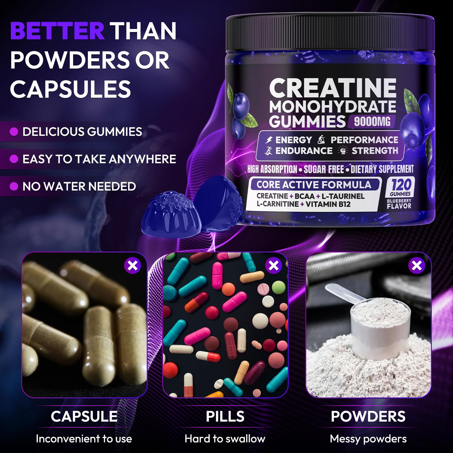 Creatine Monohydrate Gummies 5000MG for Men & Women, Creatine Pre-Workout — Amazon image 4