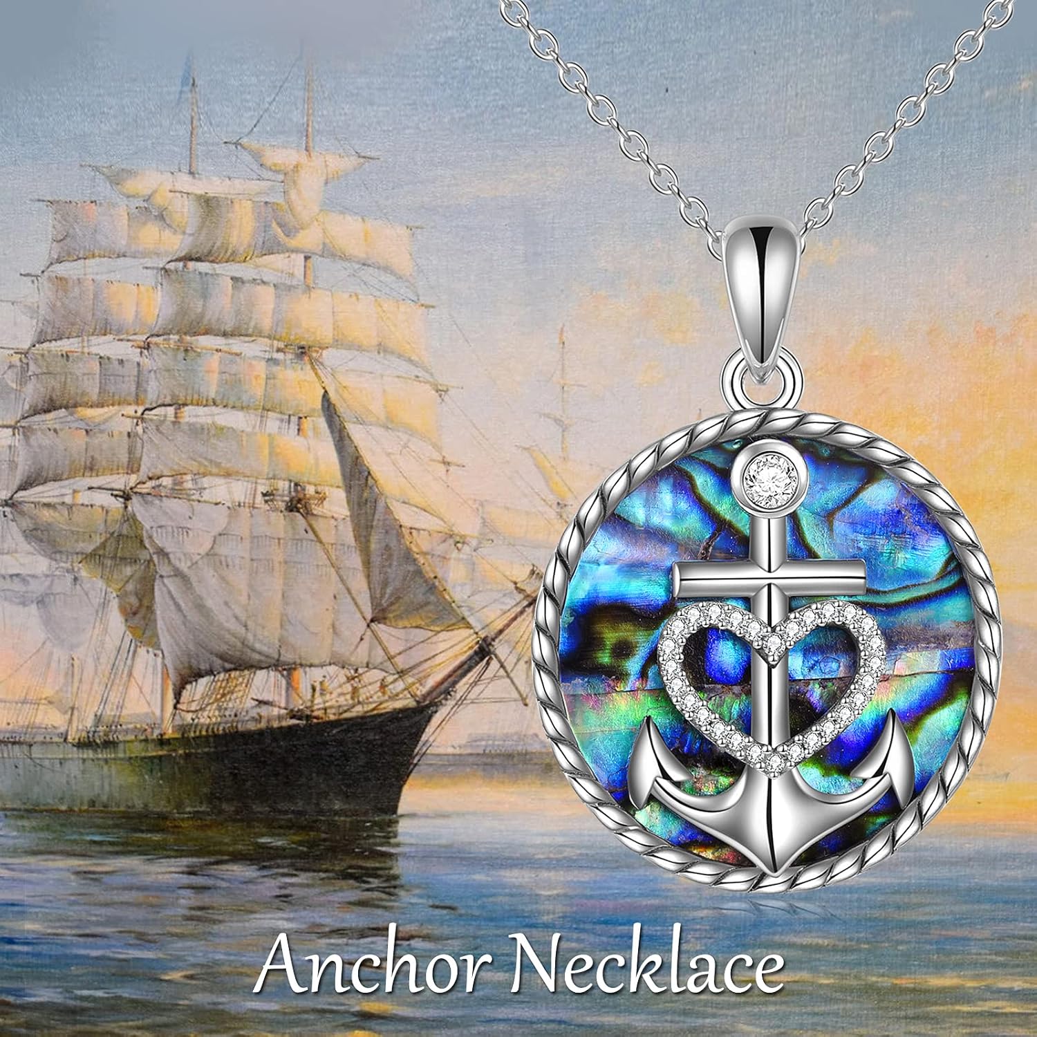 Moon Sun Star Necklace 925 Sterling Silver Abalone Shell Celestial Jewelry Gift for Women - Image 6