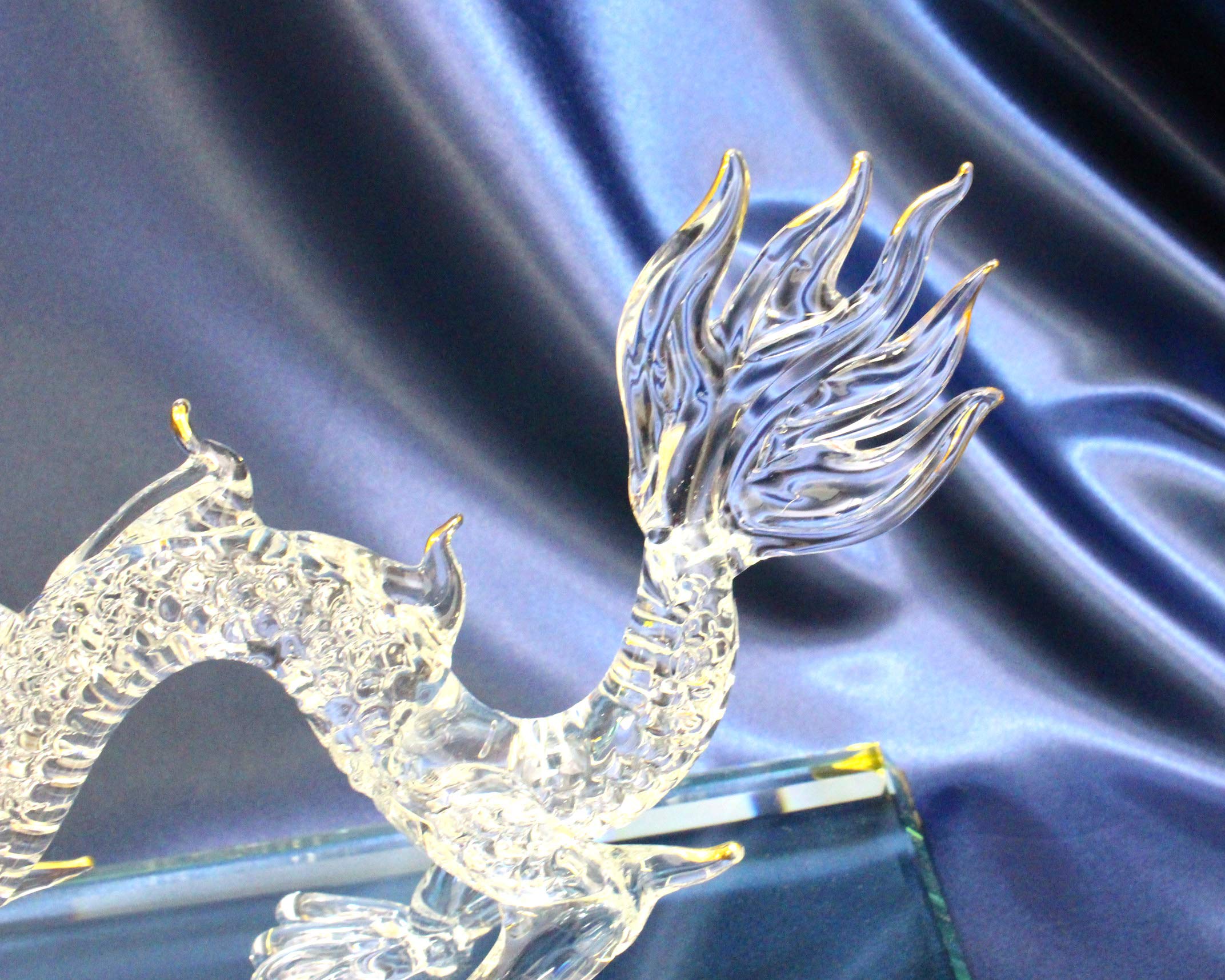 Amazon.co.jp: フォーカート 龍 クリア 龍全長:165mm 開運 金皇帝