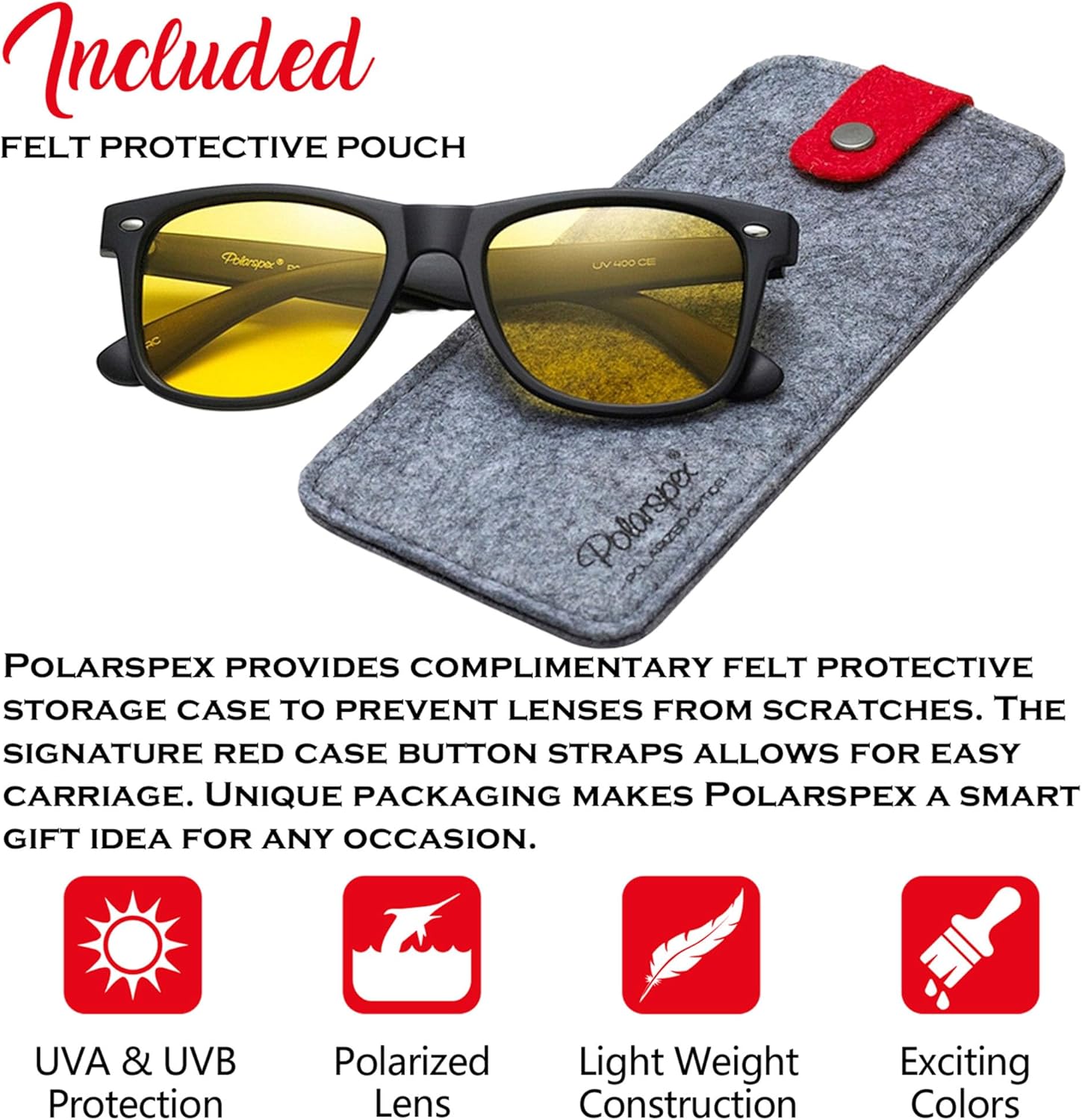 PolarSpex Polarized Sunglasses for Men and Women – UV Protection, Durable & Lightweight Retro Sunglasses for Driving, Fishing - Image 2