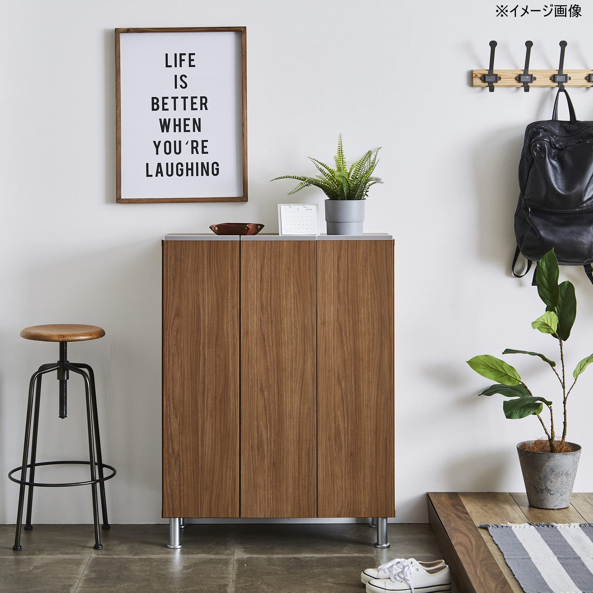 Amazon.co.jp: 土井インテリヤ シューズボックス 下駄箱 収納 ブラウン