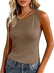 PRETTYGARDEN Sleeveless Hauts de la taille pour les femmes 2026 Été Dressy Ribbed Tank Tops Printemps Affaires Casual Travail Chemises Blouses