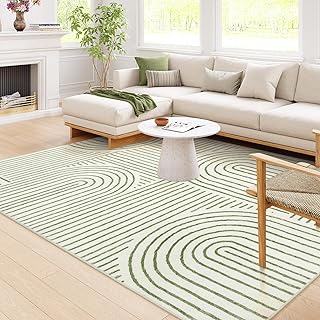 Lahome Abstract 8x10 Rugs for Living Room, Soft Green 8x10 Area Rugs for Bedroom