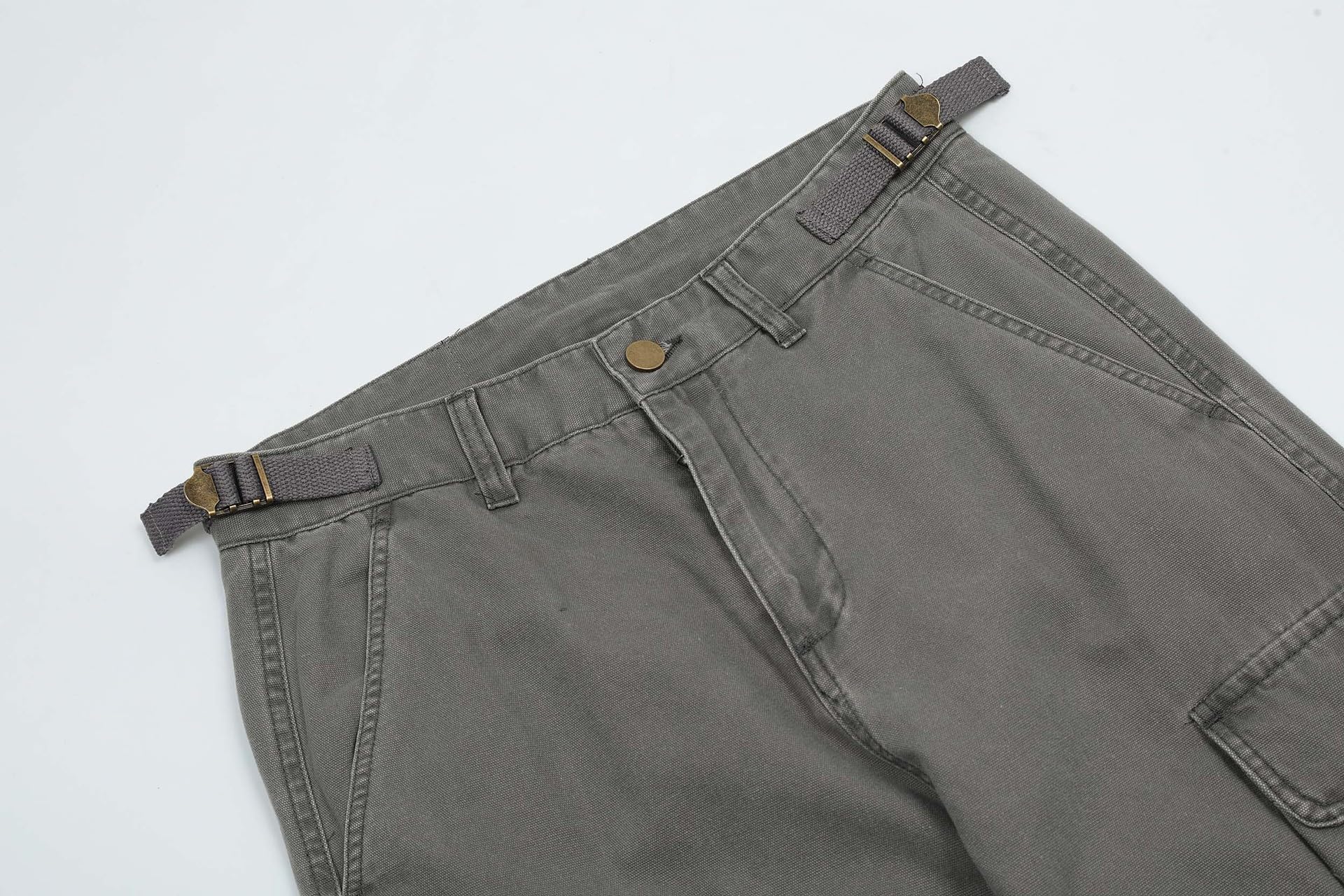 Jeans Pantalon Verwaschene Und Abgenutzte Workwear-Jeans Mit Mehreren Taschen Für Herren Und Damen Trendige Lockere Hose Mit Weitem Bein Und Geradem Bein