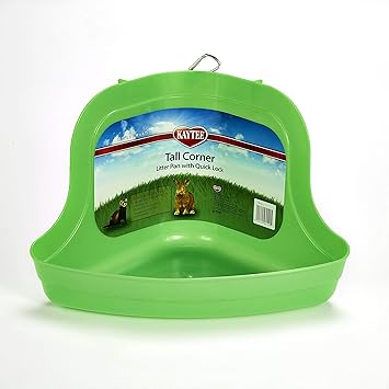 Kaytee Tall Corner Litter Pan with Quick Lock, Color Varies