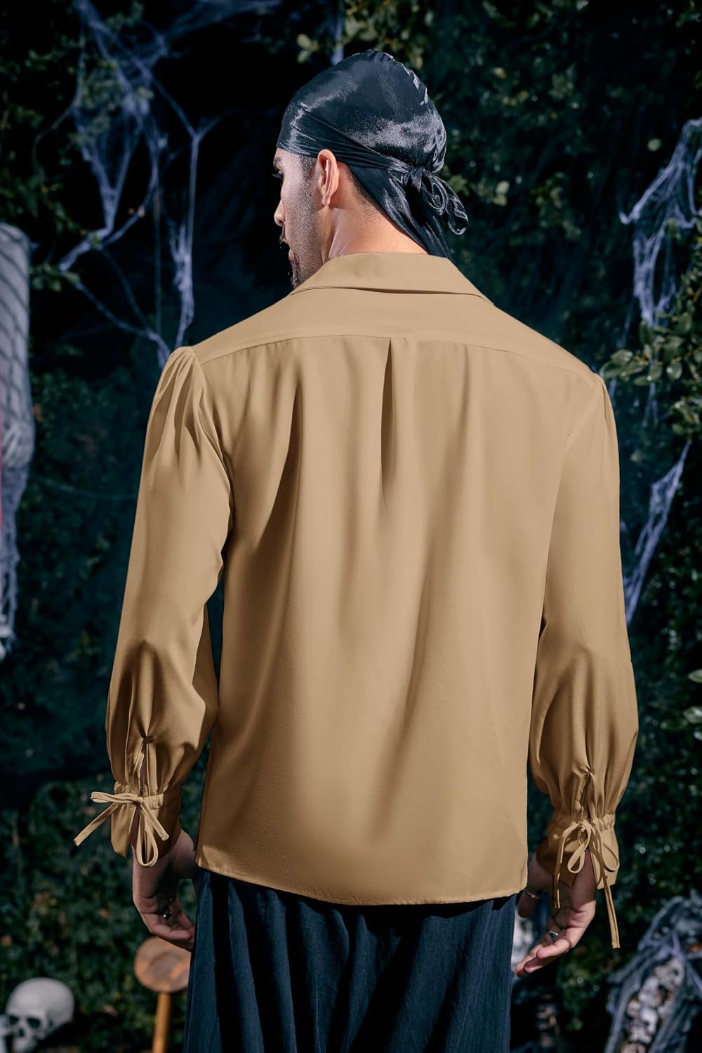 Mens Medieval Pirate Shirt Viking Renaissance Halloween Scottish Tops