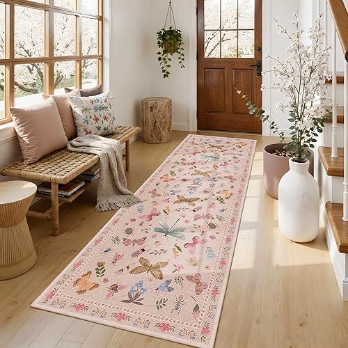 Miniatura 56 de Alfombra de Puerta Floral para Entrada, Alfombra Pequeña Lavable de 2x3, Alfombra Boho para Puerta Delantera, Alfombras de Área Antideslizantes,