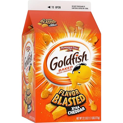 Miniatura 7 de Goldfish Flavor Blasted Xtra Cheddar Cheese Crackers, cartón de 27.3 onzas
