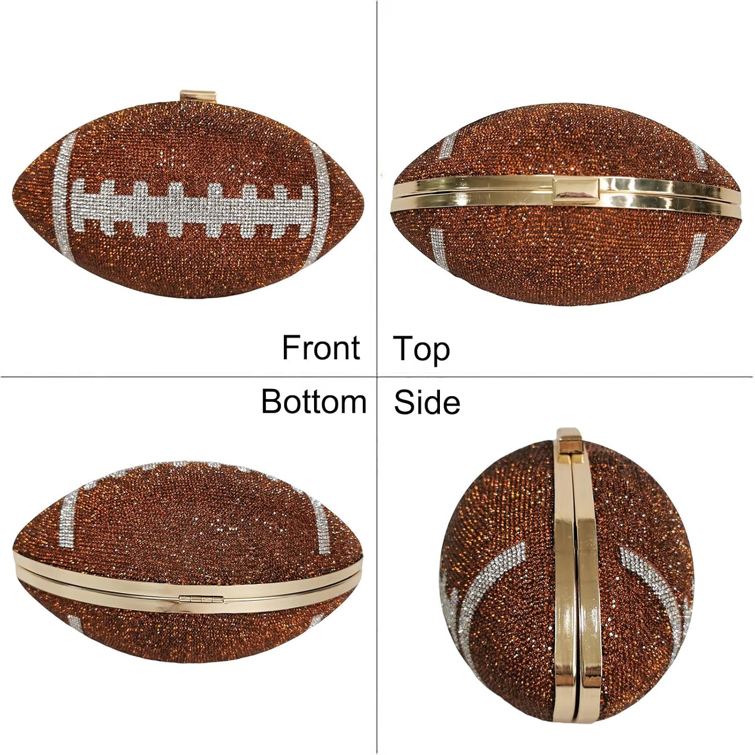 Women Unique Novelty Football Purse, Ball Shaped Handbag Crossbody Shoulder Bag