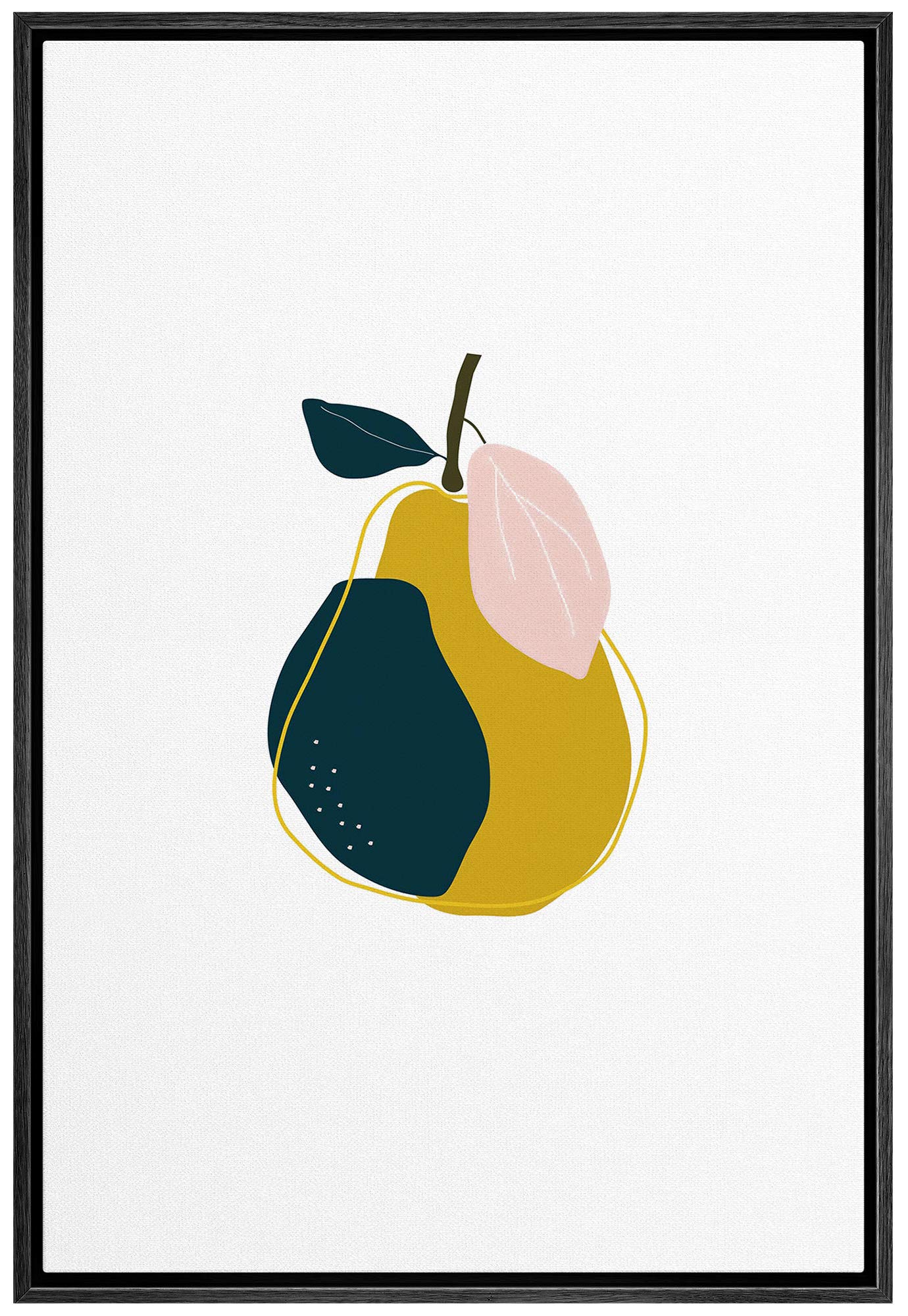 IDEA4WALL Framed Canvas Print Wall Art Multicolor Textured Red, Gray & Green Color Blocks Geometric Shapes Illustrations Modern Art Chic Colorful for