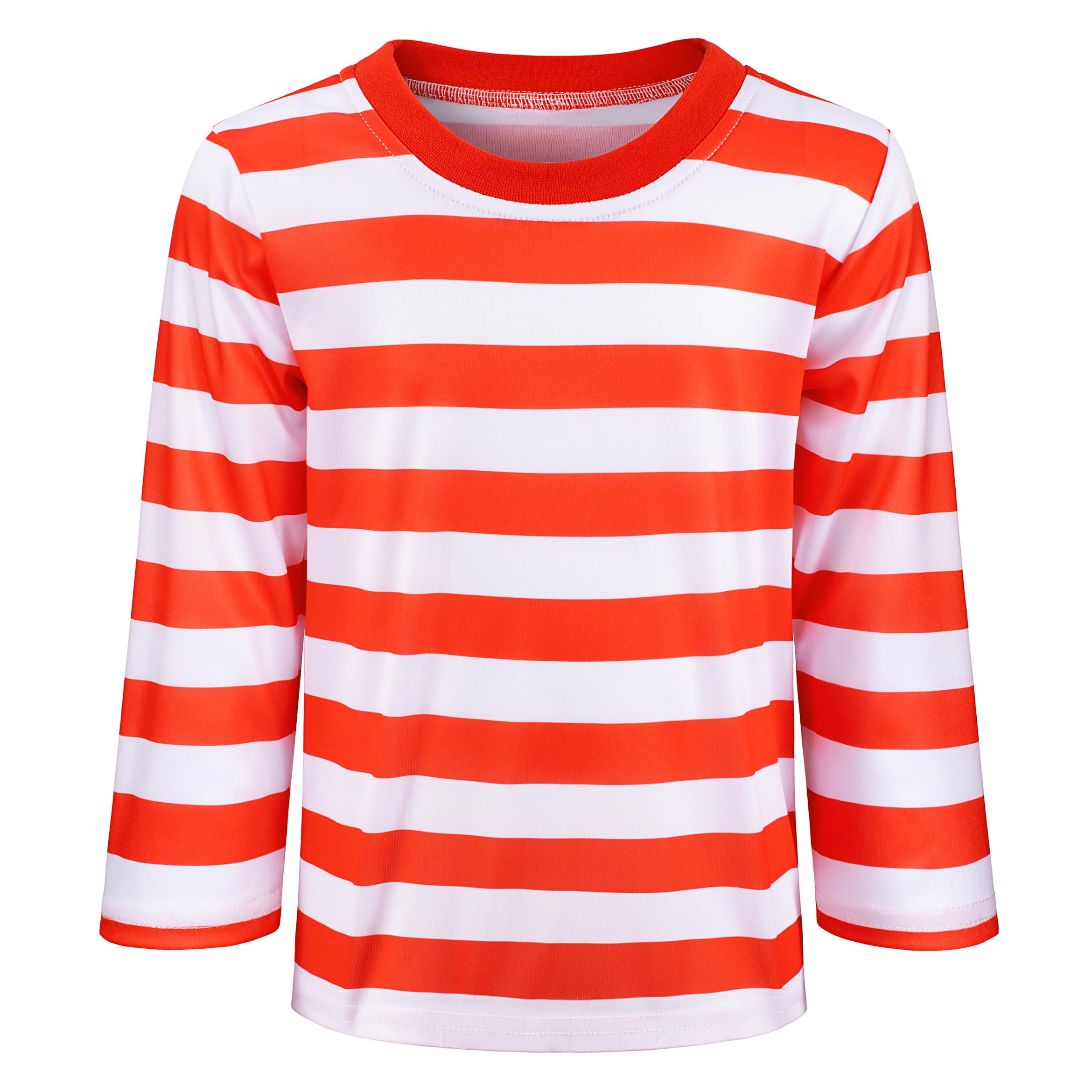 Kids Costume Shirt Boy Girls Short Sleeve Striped Top Halloween Cosplay 3-12 Years