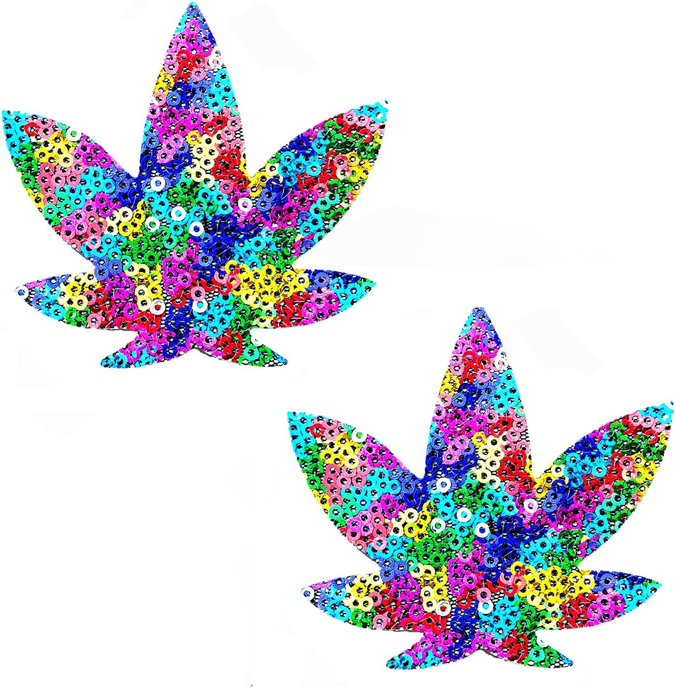 Neva Nude Weed Leaf Nipztix Pasties Nipple Covers - Medical Grade Adhesive, Waterproof and Sweatproof, Made in USA