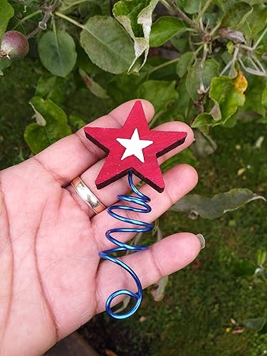 Miniatura 6 de Red and White Mini Tree Topper Star Patriotic Tabletop Tree Decoration – Small Star Ornament for Mini Christmas Tree, 4th of July, Independence Day,